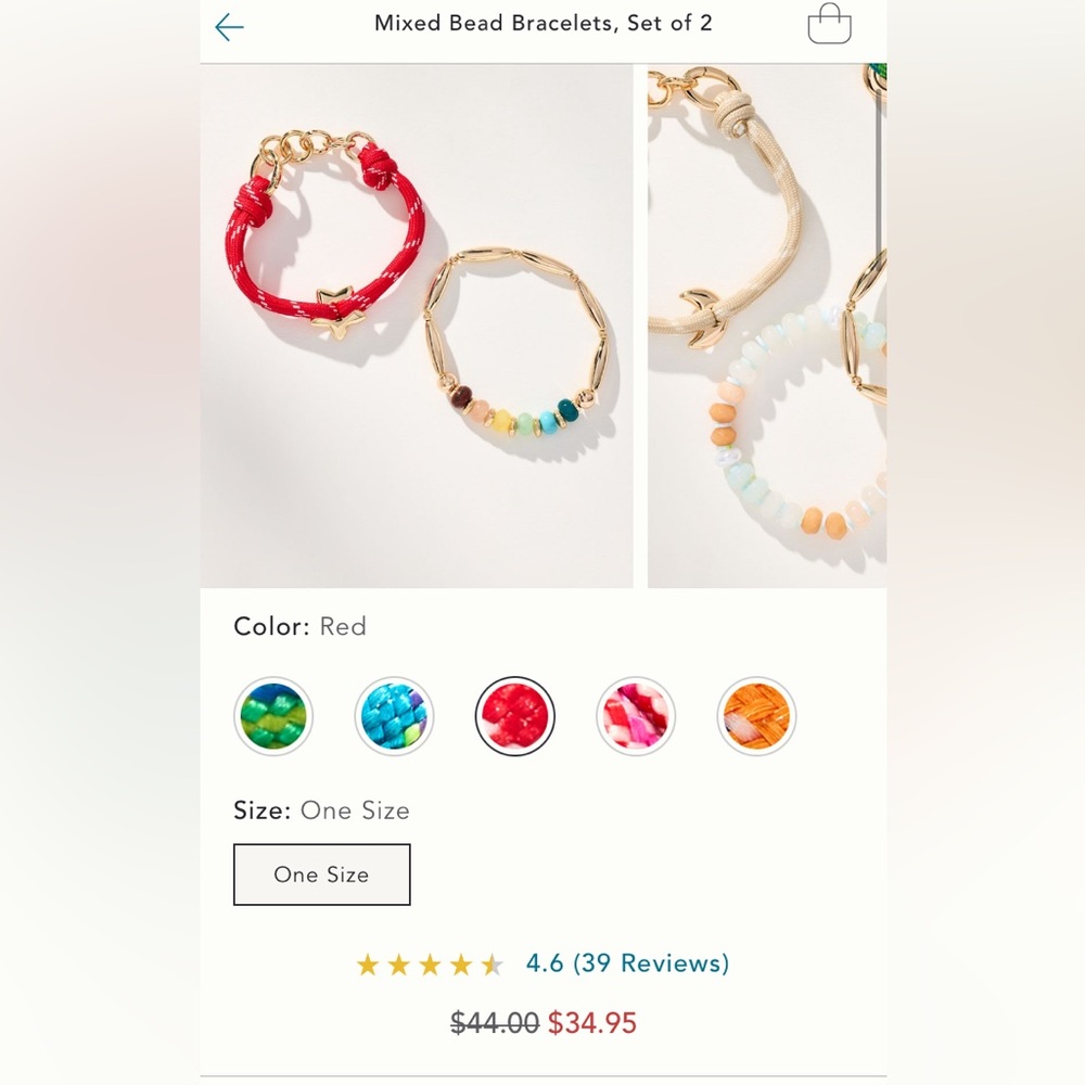 Anthropologie corded bracelet set